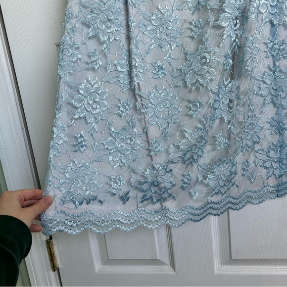 90s blue lace midi skirt - Picture 3 of 6